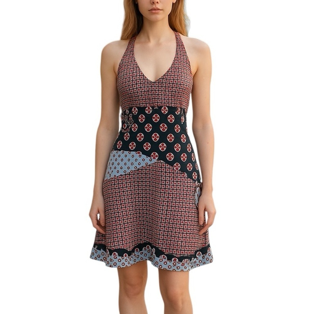 PrAna Medium Halter Boho Chic Summer Dress Casual Beachy Vacation